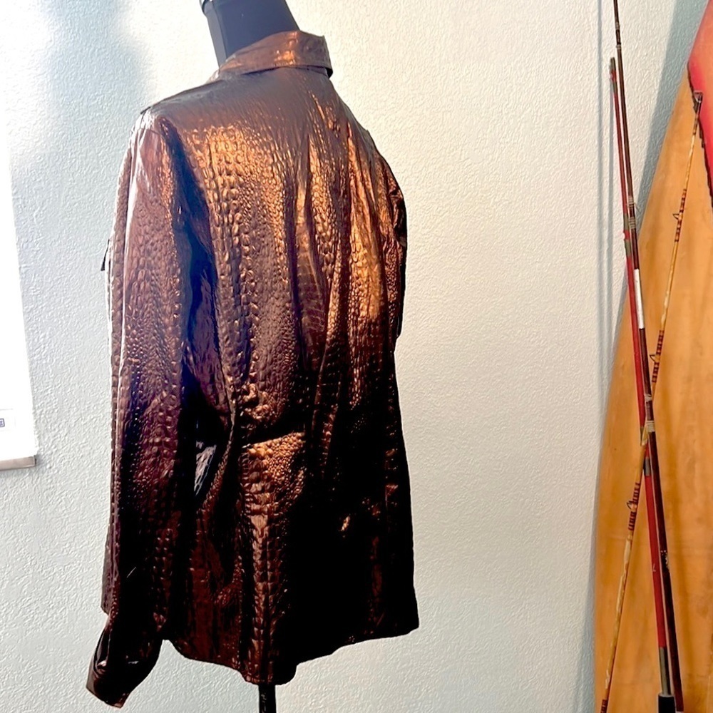 Carlisle,Metallic Bronze Lurex Shimmer Statement Jacket Liteweight Evening SizeL - Picture 6 of 15